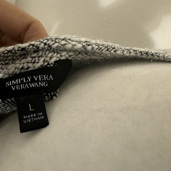 Simply vera tunic mixed material pullover sweater ruffled sleeve office blouse L - Picture 3 of 7